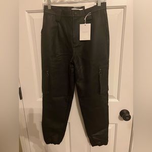 NWT KanCan faux leather high rise joggers